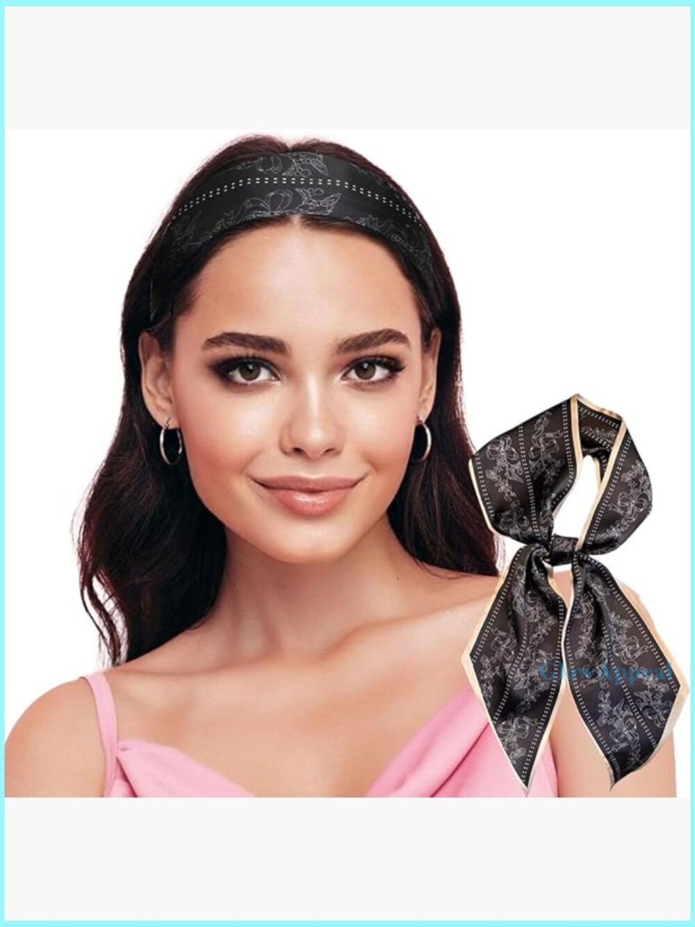 Silk-Like Polyester Scarf 59x5.9 Inches Multi-Use Headband Bag Accessory
